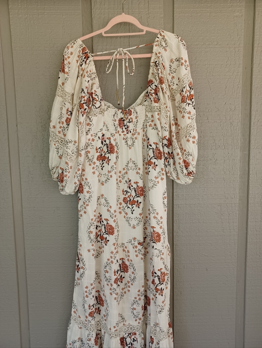 Free People All The Attitude Maxi Dress Size L Women Boho Cottagecore Floral - Picture 6 of 15
